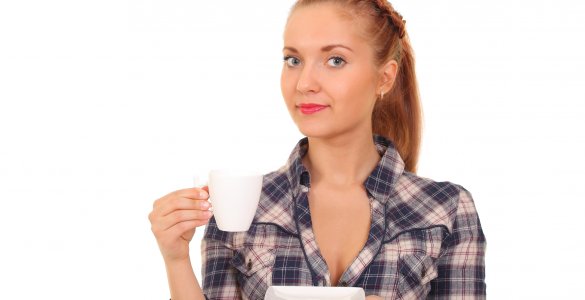 Frau mit Kaffee